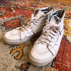 High-top white Vans